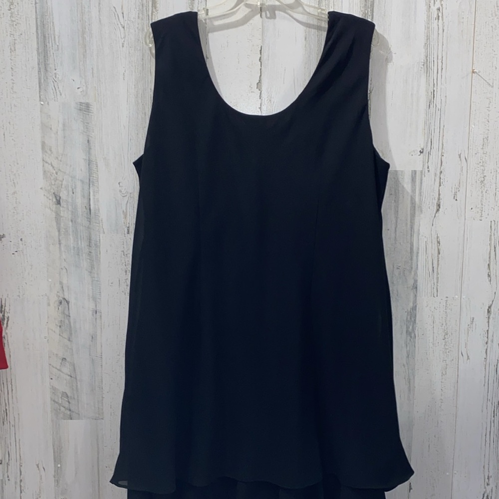0701 Dana Kay Black Sleeveless Sheath Dress with Ruffled Hem - Picture 5 of 6